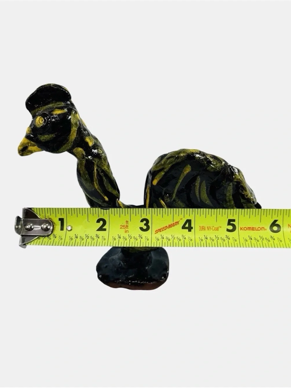 Vintage Mary Ferguson Pottery Folk Art Rooster Chicken Farmhouse Yellow Green